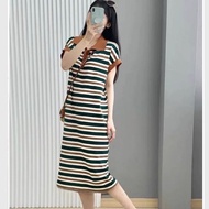 Women's basic big size maxi dress for going out to work, beautiful pregnant. Long, straight polo dre