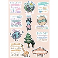 [15 pcs] CUTE GLOSSY BIOLOGY STICKERS FOR hp, LAPTOP, JOURNAL