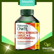 [AUS Direct Import] Nature's Own Triple Strength Garlic + C, Horseradish - Contains Vitamin C  60/10