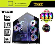 Armaggeddon Nimitz TR8000 Tampered Glass PC Case | RGB Lighting Front Panel | Free 3 RGB Fan
