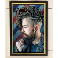 Barber shop poster wall decoration plus frame size 53, 35