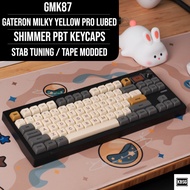 GMK87 THOCKY Custom Keyboard Build Shimmer XDA profile, Gateron Milky Yellow Pro Lubed