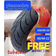 Burgman Tire Tubeless 100/90-10, 90/90-12 Piecocobra