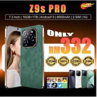 5G Phone 16GB RAM 1TB ROM 8000mAh Big Battery Android 14 7.3 Inch Handphone HP Ready Stock 1 Year Wa