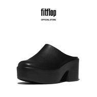 FitFlop PLATFFORMS Women's Leather Heeled Mules - All Black (E4A-090)