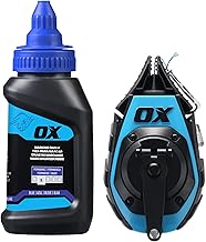 OX Pro 50' Precision Chalk Line Value Pack - Kevlar Ultra Fine Line Chalk Reel with 1.5oz Refill - 3