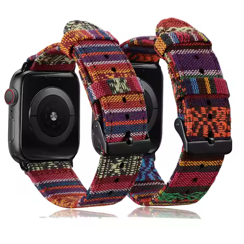 Christmas Exotic Style Fabric Straps For iWatch Band 8 7 SE 45mm 44mm 42mm Sports For Apple Watch 41