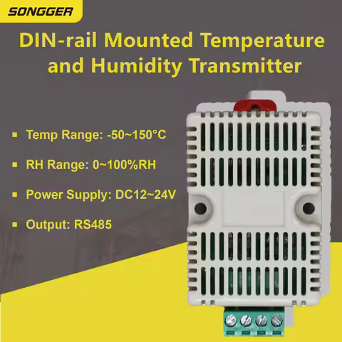 XY-MD02 RS485 Temperature Humidity Sensor Module Modbus RTU DIN Rail Data Acquisition Unit for Wareh