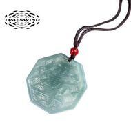 TIMESWIND หยกธรรมชาติ Ziwei Bagua ห้าภูเขาที่ยอดเยี่ยมจี้สร้อยคอสำหรับผู้หญิงที่มีใบรับรอง