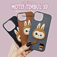 GC187 SOFTCASE CASING 3D CUTE MONSTER LABUBU LEATHER CASE COMPATIBLE FOR SAMSUNG A02S A03 A03S A04 A