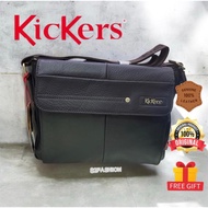 Kickers Beg Messenger Lelaki Asli Kulit 89702 30cm8cm21cm KICKERS PREMIUM LEATHER SLING BAG  Beg San