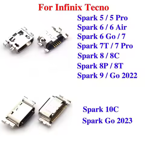 5-10pcs New USB Charge Port Dock Connector Charging Plug For Infinix Tecno Spark 5 6 Air 7 7T 8 8C 8