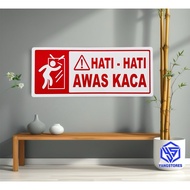 YS Acrylic Sign Sticker Beware of Beware of Glass Sticker Acrylic/Sign uk22x9