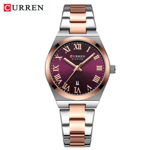 Curren/Cariane 9095 Ladies Watch - Fashion Calendar Watch - Casual Steel Strap Watch - Export Watch