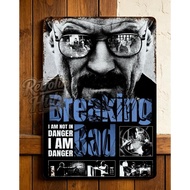 Breaking Bad “I Not In Danger, I Am Danger” Metal Sign Bryan Cranston as Walter White Close-Up with 