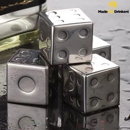 Stainless Steel Dice Whiskey Chiller Cubes - Set of 6