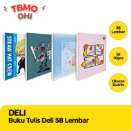 BUKU TULIS DELI / 58 LEMBAR (1 PACK) MURAH / Deli Buku Tulis Deli 58 Lembar