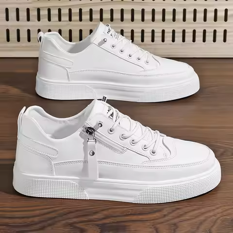 Men's Street Fashion Skateboard Shoes Versatile Sport Casual Sneakers Youth College Style White Shoe