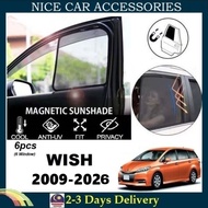 Toyota Wish 2009-2026 Fit Magnetic Sunshade (6pcs) Accessories Automotive