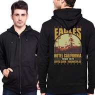 KATUN Eagles Hotel California Tour 1977 Hoodie Jacket Unisex Casual Cotton Zipper Hoodie Cotton Flee