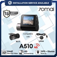 [With Installation] 70mai A510 Dash Cam Dual Vision Car Recorder with GPS ADAS