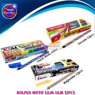 Bolpen Ballpoint Pulpen lilin ulir Nevada bolpenku gajah mada grosir 12pcs