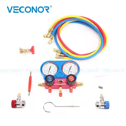 Hose Manifold Gauge Set A/C Air Conditioning Refrigerant Manifold Pressure Gauge
