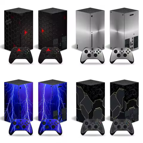 For X-box Series X Console and 2 Controllers Skin Sticker Geometric Design Protective Decal Removabl