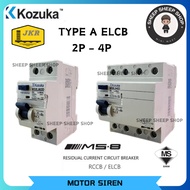 *KOZUKA MS8 RCCB ELCB 2P / 4P 40A-63A 30MA ELCB  TYPE A CLASS (EVCS) ELCB RCCB