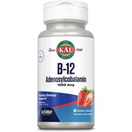 KAL Vitamin B12 Adenosylcobalamin 1000 mcg - B 12 Vitamin, Active B-12 1000mcg for Women & Men, Ener