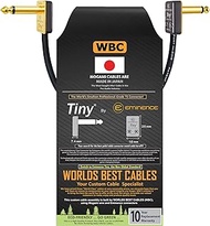 WORLDS BEST CABLES 9 Inch – Pedal, Effects, Patch, Instrument Cable Custom Made Using Mogami 2319 Wire &amp; Eminence Tiny Gold-Plated Angled TS Connectors