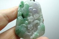 {玉彩繽紛}天然緬甸硬玉翡翠《A貨》紫羅蘭春彩~花開富貴~前程似錦~附證書~25