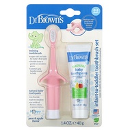 Dr. Brown's, Infant to Toddler Toothbrush Set, 0-3 Years, Pear & Apple, Pink, 1.4 oz (40 g)