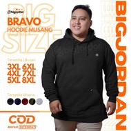 HITAM Men's plain black hoodie jacket big size 8xl 7xl 6xl 5XL 4XL 3XL oversized men's hoodie xxxl x