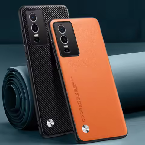 Luxury PU Leather Case For Vivo Y76 5G Back Cover Matte Silicone Shockproof Full Protection Phone Ca