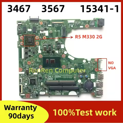15341-1 91N85 FOR dell Inspiron 14 3467 15 3567 Laptop Notebook Motherboard with i3/i5/i7 CPU R5 M33