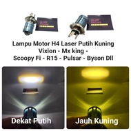 Lampu Motor Led H4 Laser Putih Kuning Vixion - MX King - Byson - Scoopy Fi - Pulsar - R15 Dll