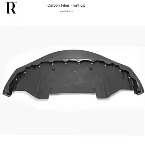 AMU Style Carbon Fiber Front Bumper Chin Lip Splitter Protector for Nissan GTR GT-R R35 2009-2016 ( 