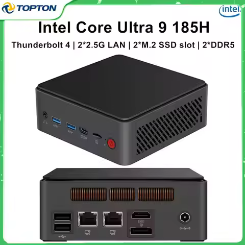 Topton AI Gaming Mini PC Intel Core Ultra 9 185H 7 155H Thunderbolt 4 2x2.5G LAN 2xDDR5 2xM.2 SSD sl