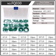 15 Kích thước 1mm 1.5mm 1.9mm 2.4mm 3.1mm Độ dày màu xanh lá cây FKM Gasket công cụ niêm phong cao s