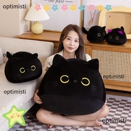 OPTIMISTI Cuddly Pillow Cushion, 4 Size Cuddly Black Cat Plush Doll, Ins Round Ball Small Pendant