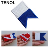 [TENOL] Alpha Flag diver Flag Patch Badge Scuba Diving  Embroidered Decorative Patches