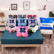 ผ้าปูที่นอนยางพาราเย็น 3.5ฟุต 5 ฟุต 6ฟุต() By Hilton 🌈 สีพื้น Set 3 ชิ้น เกรดพรีเมี่ยม ผ้านุ่ม ลื่น เย็นสบาย