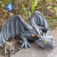 BO Black Dragon Sculpture, Large Size Resin Dragon Ornaments, Collectible Statue Gothic Statue Home 
