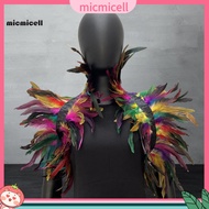 MIC_ Dancer Feather Shawl Fake Collar Feather Shawl Feather Shrug Shawl Soft Adjustable Gothic Colla