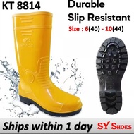 (SY Shoes) Original SPACE Rubber Yellow Rain Boots/Kasut Air Getah/Kasut Boot/Kasut Hujan Kuning (KT 8814)