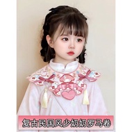 Hanfu hair accessory for children, wig with ponytail, princess curls, girls' retro Chinese style for