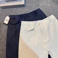 ORO Pants Stripe Bangkok - Korean Style Long Pants - Women's High Waist Long Pants