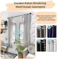 gorden katun hitam minimalis motif kotak hitam aesthetic