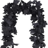 Christmas Rattan Decoration Home Wall-Mounted Plant Maple Leaf Rattan Halloween Black Ornaments Simu